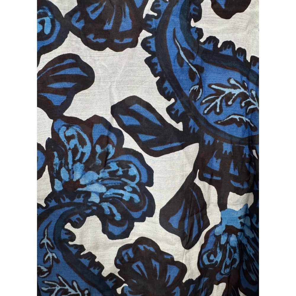 Ann Taylor Petite Paisley Bobble‎ Trim Blouse Night Sky Small Petite NWT - Picture 7 of 8